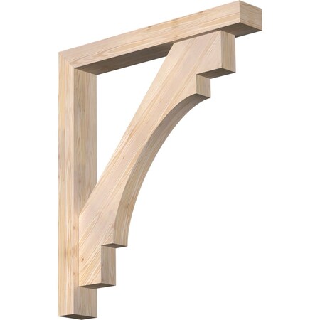 Ekena Millwork Merced Block Smooth Bracket w/ Offset Brace, Douglas Fir, 5 1/2"W x 38"D x 44"H BKT0604X38X44MRC05SDF